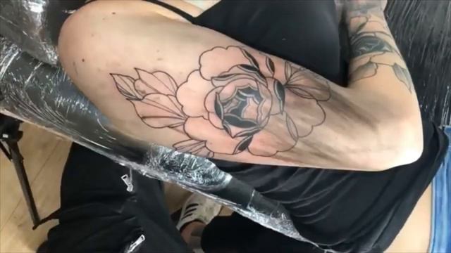 PEONY FLOWER TATTOO - TIME LAPSE. смотреть онлайн