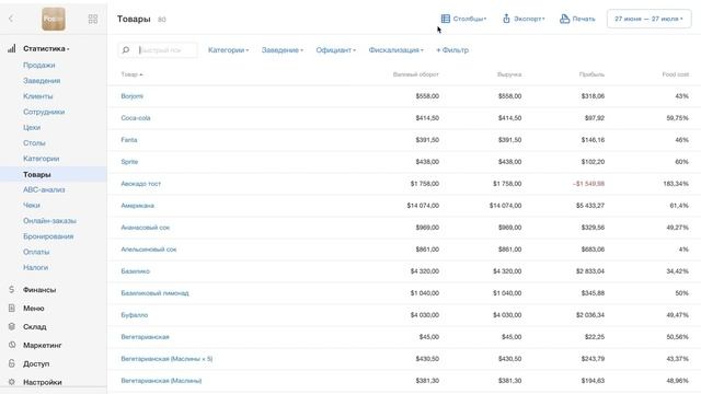 Как работать со статистикой продаж в Poster смотреть онлайн