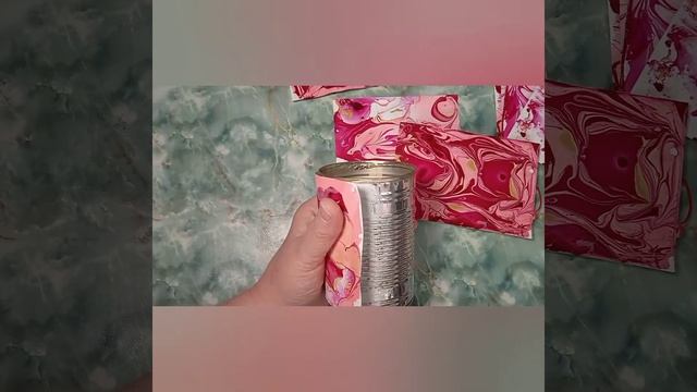 Декор железной банки бумагой. Творчество.
