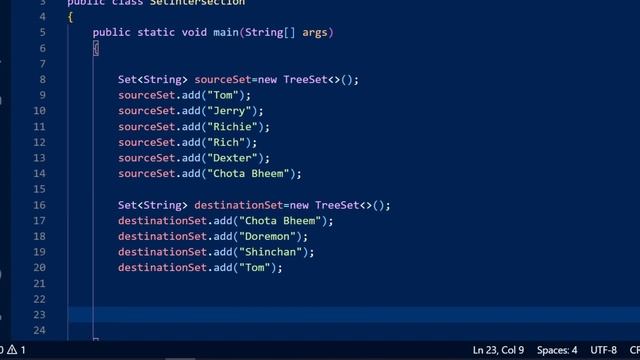 Intersection of Two Sets in Java смотреть онлайн