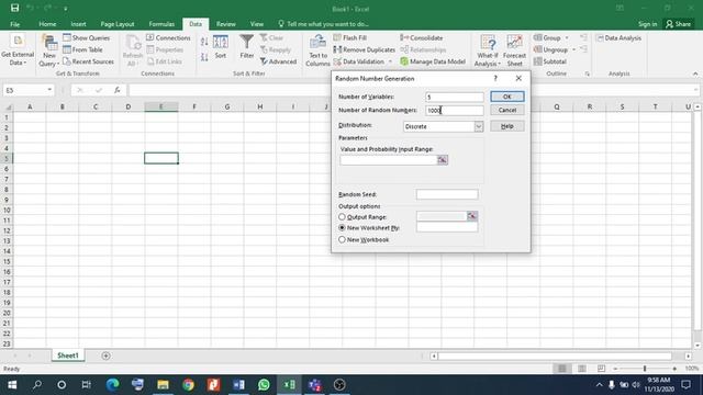 Tutorial Pembangkitan Random Number dengan Data Analysis (Praktikum Statistika Industri I 2020/2021 смотреть онлайн