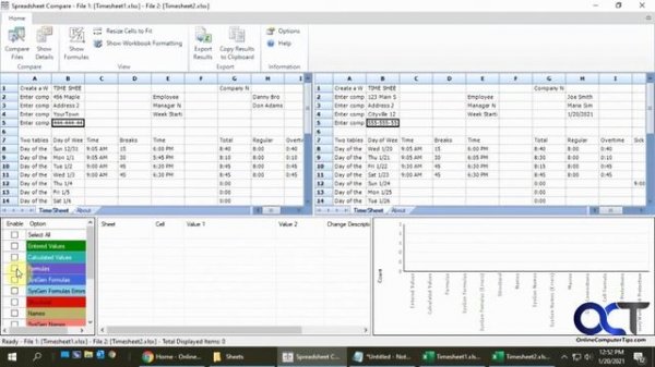 Using the Microsoft Spreadsheet Compare Tool to Find Differences in Spreadsheets