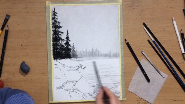 How To Draw A Simple Charcoal Landscape