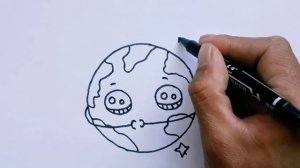 Как нарисовать Милый земли для детей ? Рисунок на День Земли. Просто рисуем..?✏️?