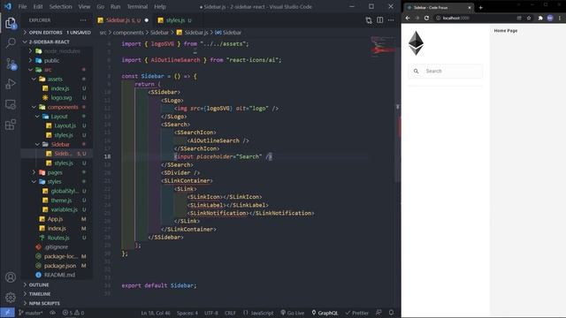 How to build a sidebar with React JS // Styled-Components, Routing, Theming, and Context API смотреть онлайн