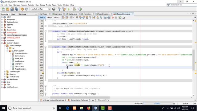 Complete Java gui project || Password change and home page code library management system in java смотреть онлайн