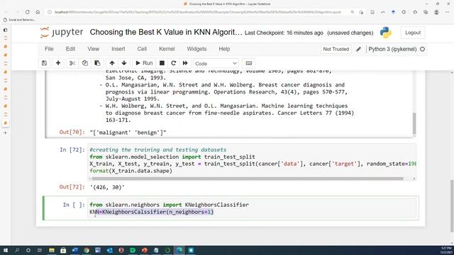 Choosing the right value of K in KNN algorithm смотреть онлайн