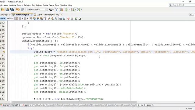 JavaFX 8 Tutorial 39 - Update or Edit User Details or Table from Database смотреть онлайн
