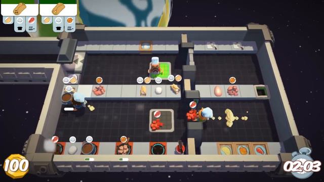 [World Record] Overcooked Level 5-3 3 player coop 3 stars score 334 смотреть онлайн