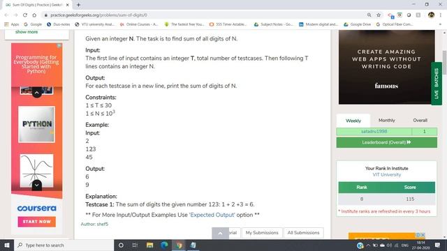 Sum of Digits of a number | Python | Castor Classes смотреть онлайн