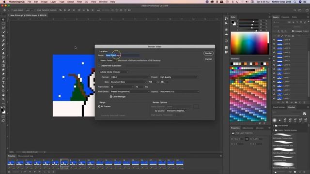 Animated GIF to a MP4 file in Photoshop CC 2019 смотреть онлайн