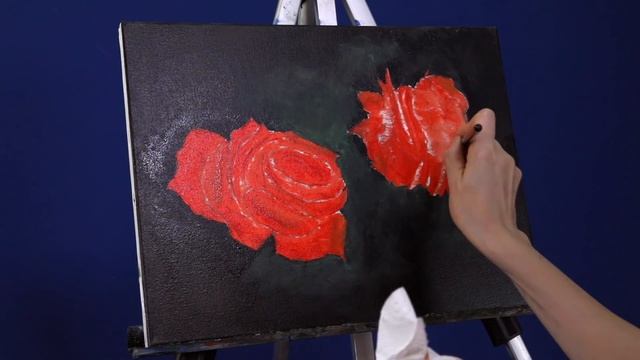 Red roses / oil painting /oil flowers painting /rose painting tutorial oil смотреть онлайн