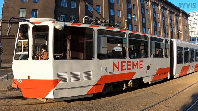 Estonia Tallinn Trams Arriving and Leaving Stations [4K] Summer and Fall 2020 смотреть онлайн