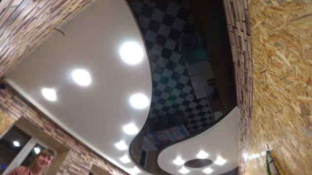 Крутяшный Двух Уровневый Натяжной Потолок!!!Мечты Сбываются!!!Кухня Преображается!!! смотреть онлайн