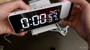 Умные Цифровые светодиодные Часы/будильник/радио Youpin EN8827 white с проектором. Распаковка.