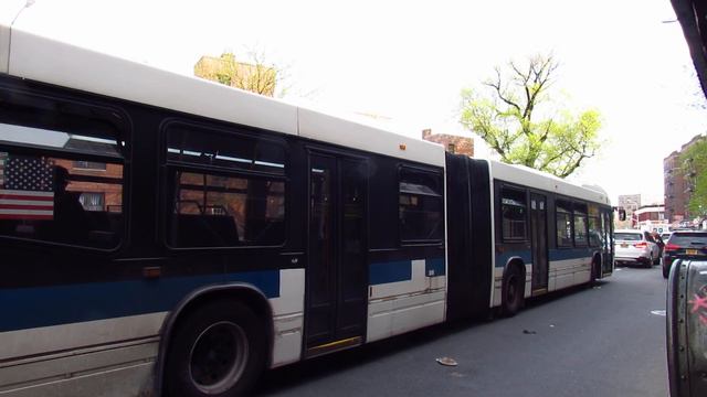 MTA New York City Bus: 2012 Nova Bus LFS Articulated #5348 on the M100 Local Bus. смотреть онлайн