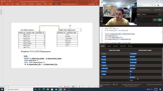 SQL Joins and Subqueries | SQL multiple table queries | Apex Oracle смотреть онлайн