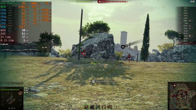 Core i5 750 + GeForce GTX 550 Ti WORLD OF TANKS смотреть онлайн