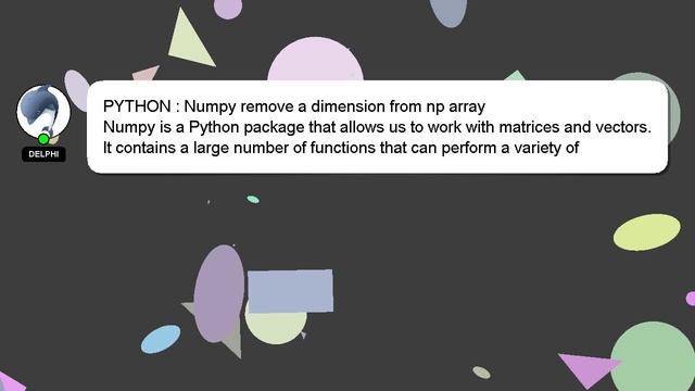 PYTHON : Numpy remove a dimension from np array смотреть онлайн