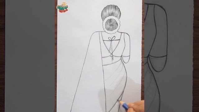 How To Draw A Girl Wearing Traditional Saree || Pencil Sketch For Beginner || Easy Drawing || Sketc