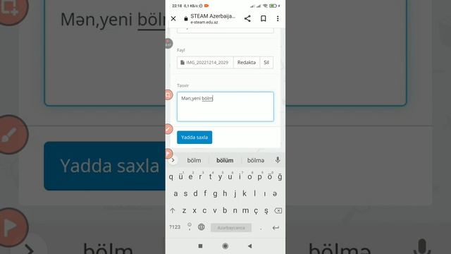 "e-steam.edu.az" saytına (STEAM) keçid edə bilmək üçün GÖSTƏRİŞLƏR?. смотреть онлайн