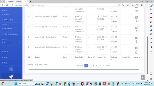 HTML CSS Bootstrap Template PHP CRUD MySQL Database - delete records from list pages смотреть онлайн