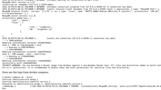 MongoDB in Docker claims user was successfully created, but login still fails смотреть онлайн