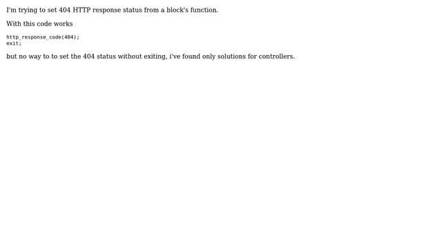 Magento: How set 404 HTTP response status from a block? смотреть онлайн