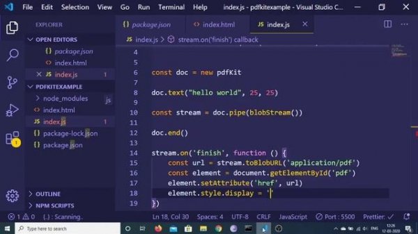 PDFKit Rendering Pdf Documents in Javascript Using Browserify