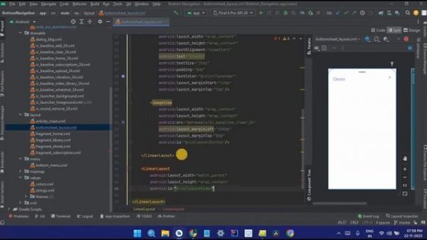 Bottom Sheet Dialog in Android Studio using Bottom Navigation Bar | Floating Action Button | 2022