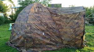 Пристёгиваем тамбур соединитель от палатки Берег УП-7 к палатке Берег МФП-3