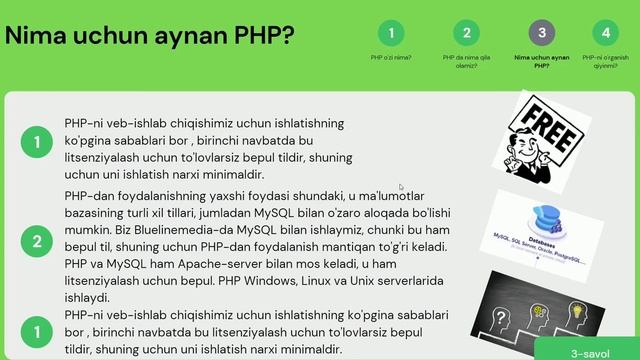 1-dars PHP boshlang'ich - PHP sintaksisi смотреть онлайн