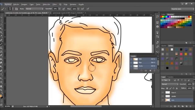 Tutorial Photoshop | Como pintar un rostro en 2D y darle volumen 3D смотреть онлайн