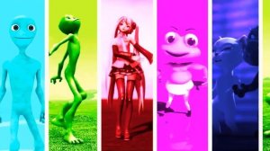 Dame tu Cosita VS Gummy Bear VS Me Kemaste VS Crazy Frog Alien Green Color dance challenge