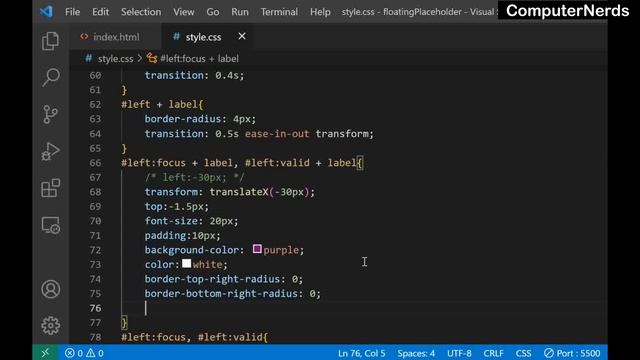 Floating placeholder/label input box animated using CSS in HINDI | CSS tricks tutorial in HINDI смотреть онлайн