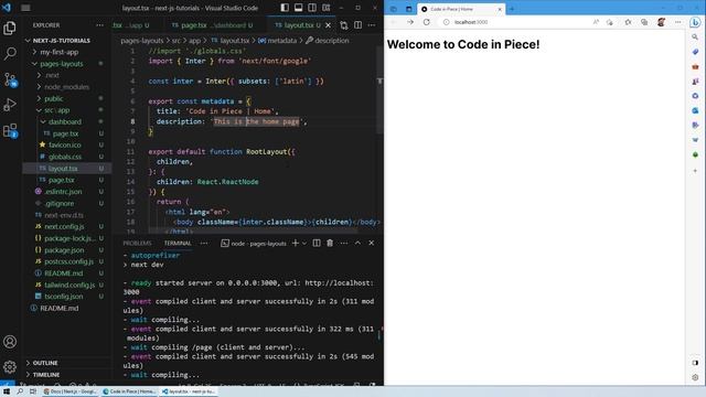 Create Pages and Layouts in Next.js with TypeScript смотреть онлайн