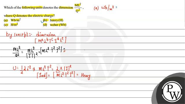 Which of the following units denotes the dimension ML^2/Q^2, where Q denotes the electric charge?.. смотреть онлайн