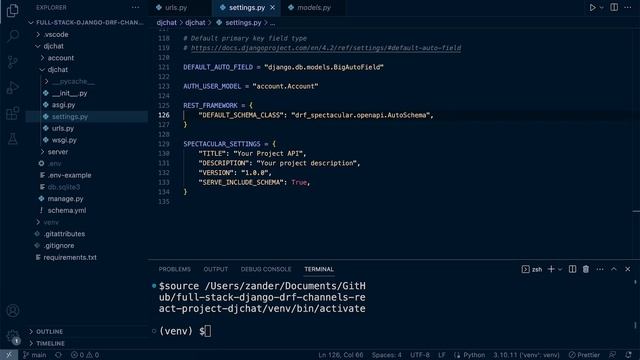 Full Stack React Django DRF | Chat App | Configuring Default Authentication Classes in Django DRF смотреть онлайн