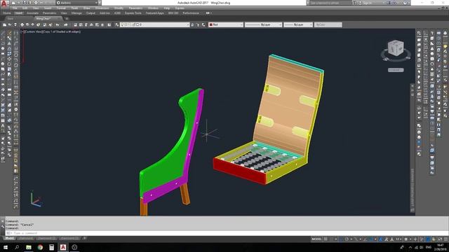 How to desig chair with AutoCad. 3 part Designing Borge Mogensen Wing chair. смотреть онлайн