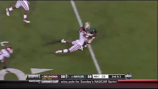 RG3 12 yd pass to Wright, Baylor v OU 2011 смотреть онлайн