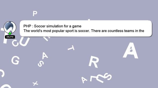 PHP : Soccer simulation for a game смотреть онлайн