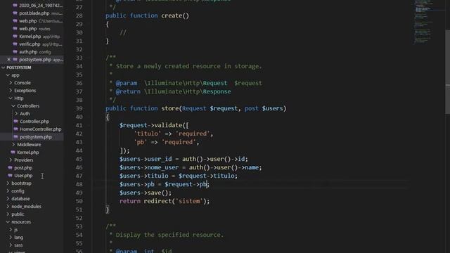 Laravel, inserir postagem no banco e mostrar, part 6 (Sistema de Postagens) смотреть онлайн