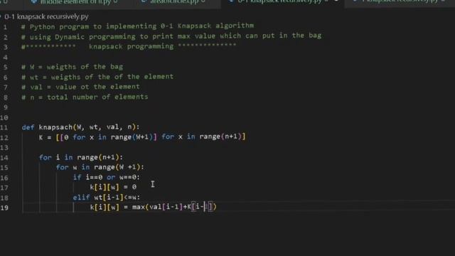0/1 Knapsack problem python implementation and Explanation ? #programming #dynamicprogramming #dp смотреть онлайн