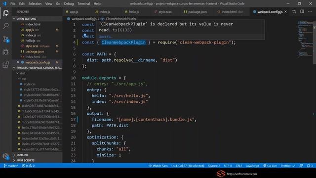 Cap 13 | #15 Curso Webpack: limpar diretório antes do build смотреть онлайн