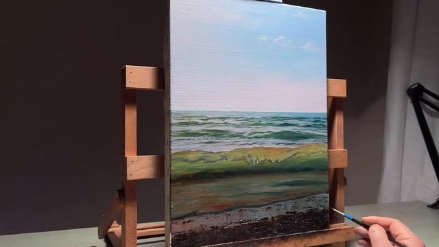 Живопись маслом | Морской прибой | Солнечные блики | Oil painting | Sea surf | Time lapse смотреть онлайн
