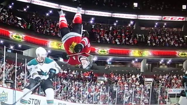 Burns sends Sharp flying (NHL12) смотреть онлайн