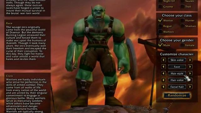 World of Warcraft Alpha Character Creation смотреть онлайн