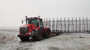 Кировец  К744 р4 и К744 р3.  Немного забуксовали.Выпал снег! (Сезон 2020)