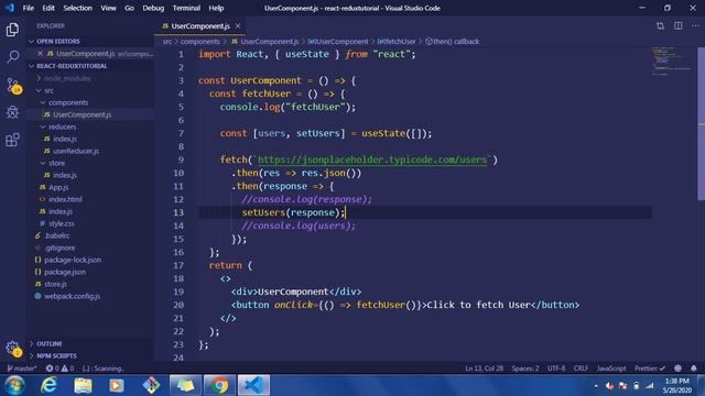 Part5: useEffect(), useState hooks example with reducers, actions смотреть онлайн