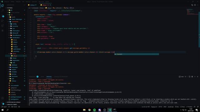 #57 Criando Bot de Música ( JavaScript ) - LavaLink - Comando de Play ( Discord.JS v12 ) смотреть онлайн